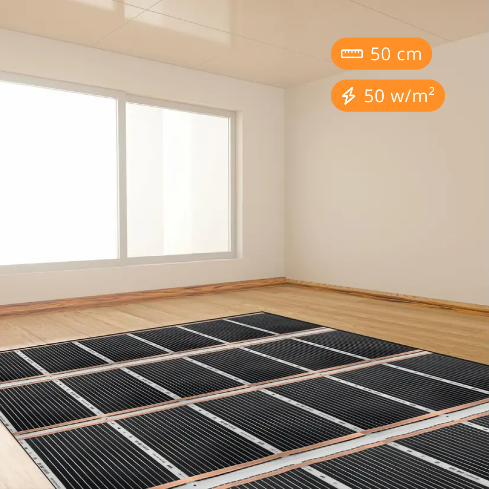 Vloerverwarmingsfolie,  50cm breed -   50w/m2