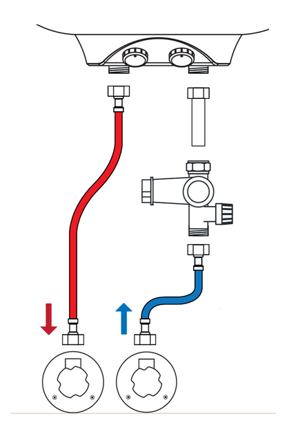 Aansluitset grote boilers, 30 t/m 150 liter- basis