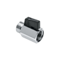 Minikogelkraan met zwarte knop 1/2" bn.dr x bt.dr